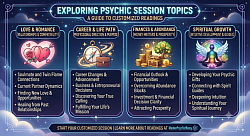 These are the most common topics from which clients choose to customize their readings and helps to ensure that clients are more likely to be satisfied with their overall experience.